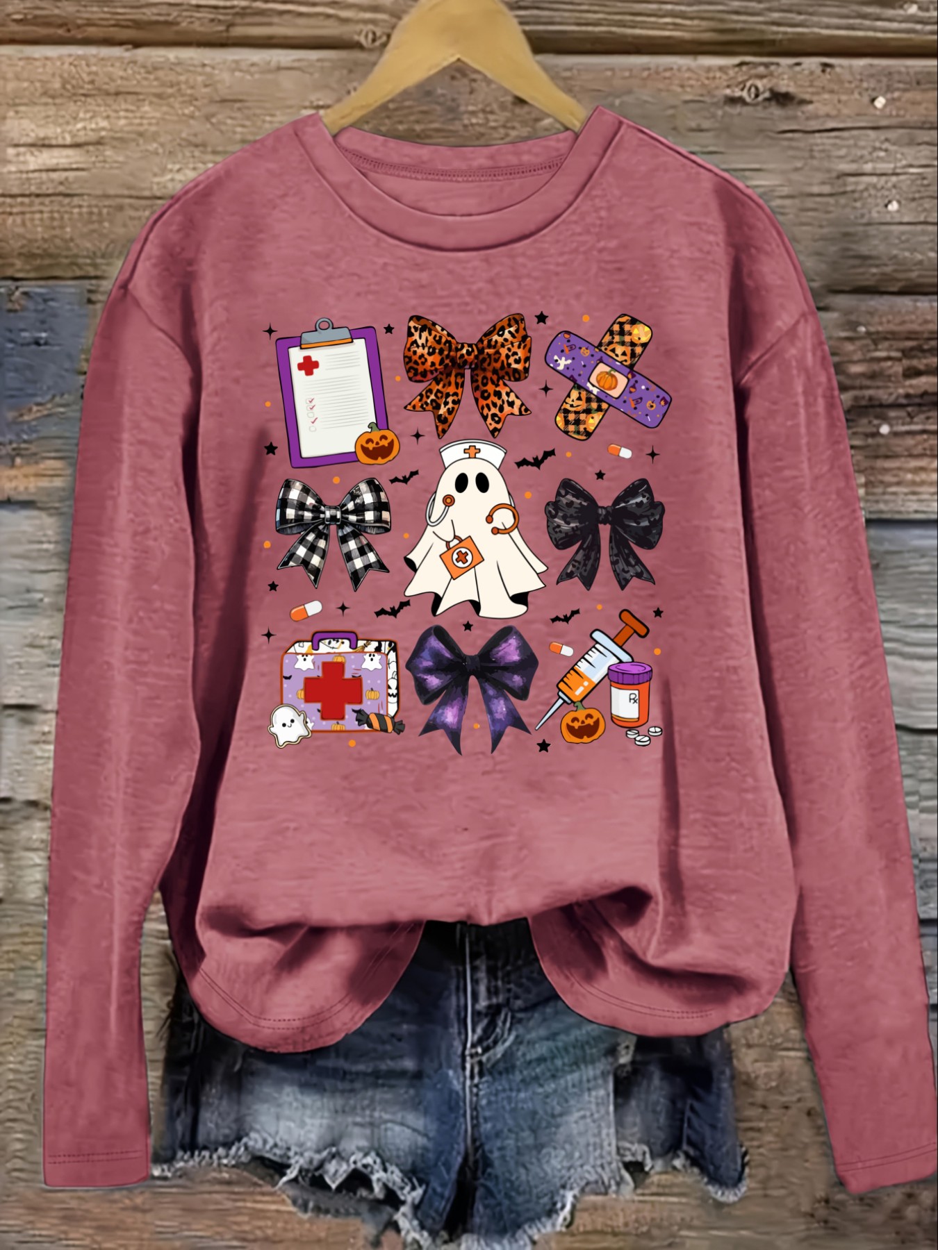 Women's Casual Long Sleeve Cre - Costumes 评论和价格