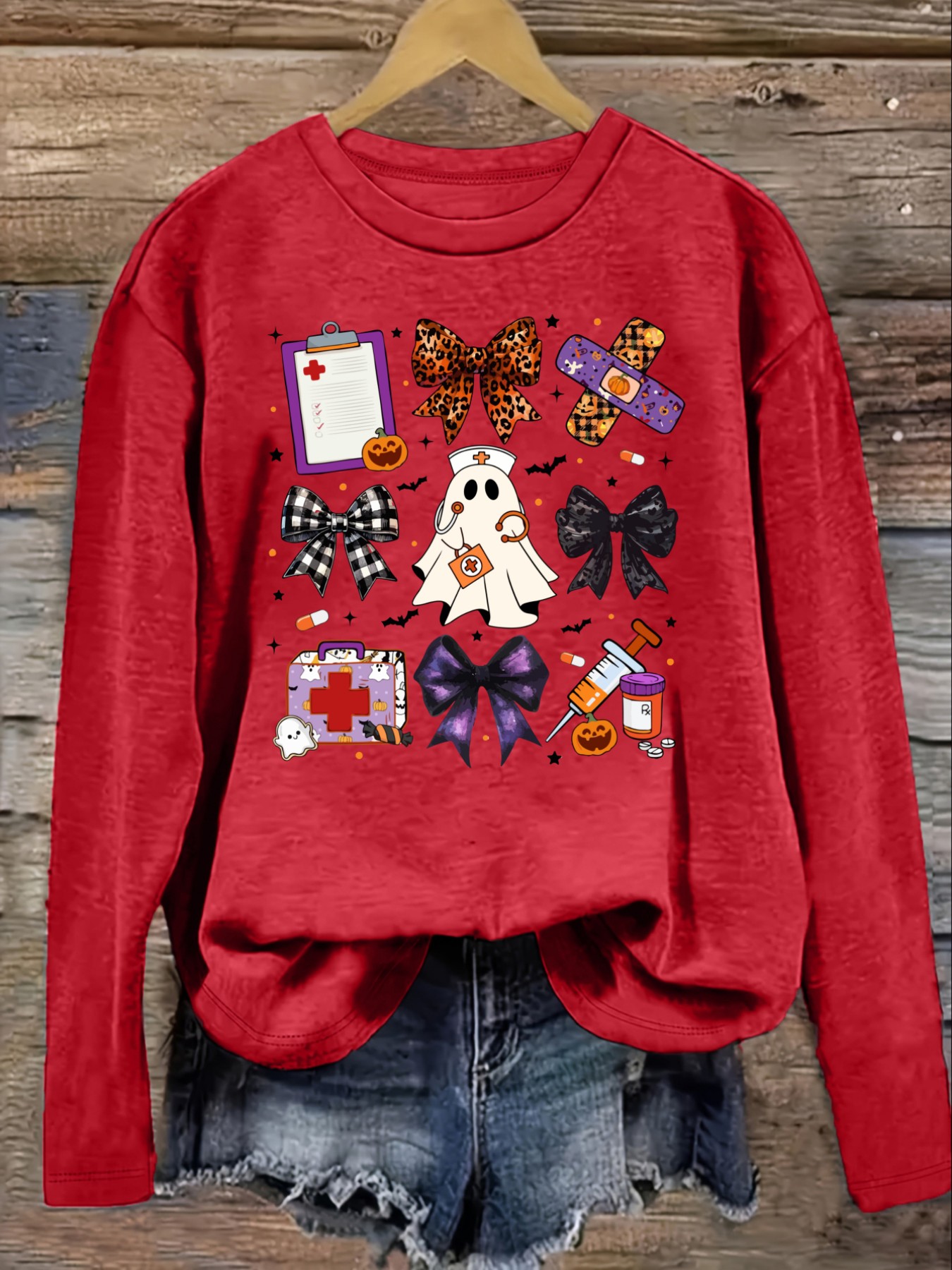 Women's Casual Long Sleeve Cre - Costumes 评论和价格
