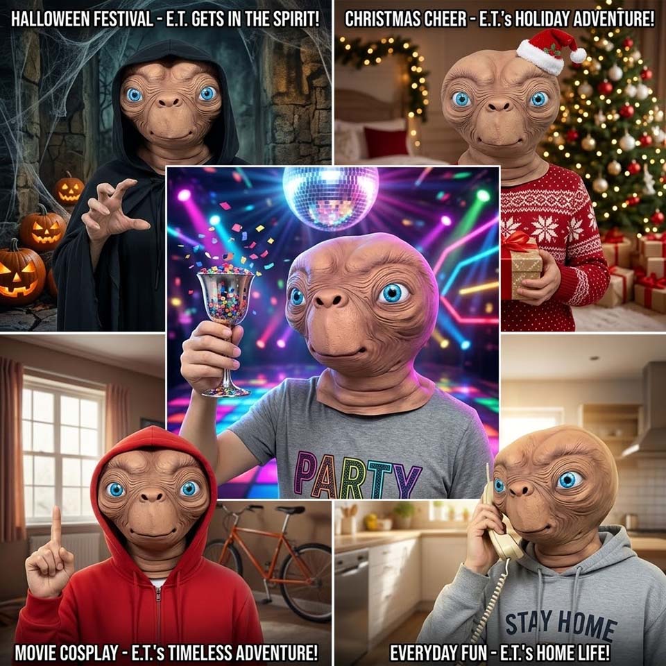 Realistic ET Alien Latex Mask  - Latex Alien Mask Realistic 评论和价格
