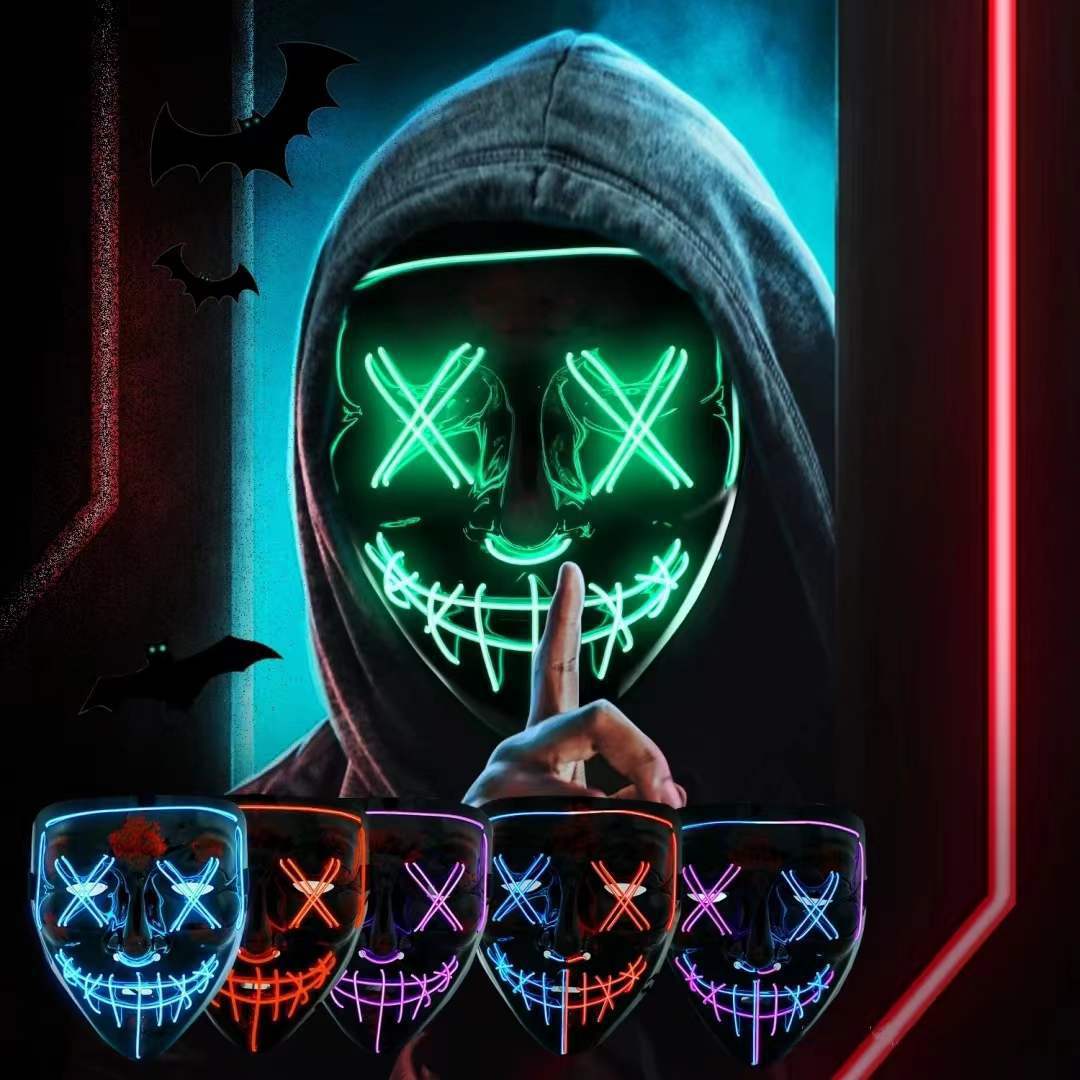 Wireless Neon LED Purge Mask G - Led Purge Mask Halloween 评论和价格