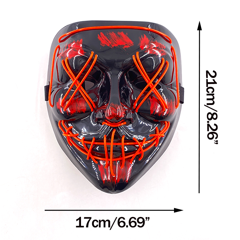 Wireless Neon LED Purge Mask G - Led Purge Mask Halloween 评论和价格