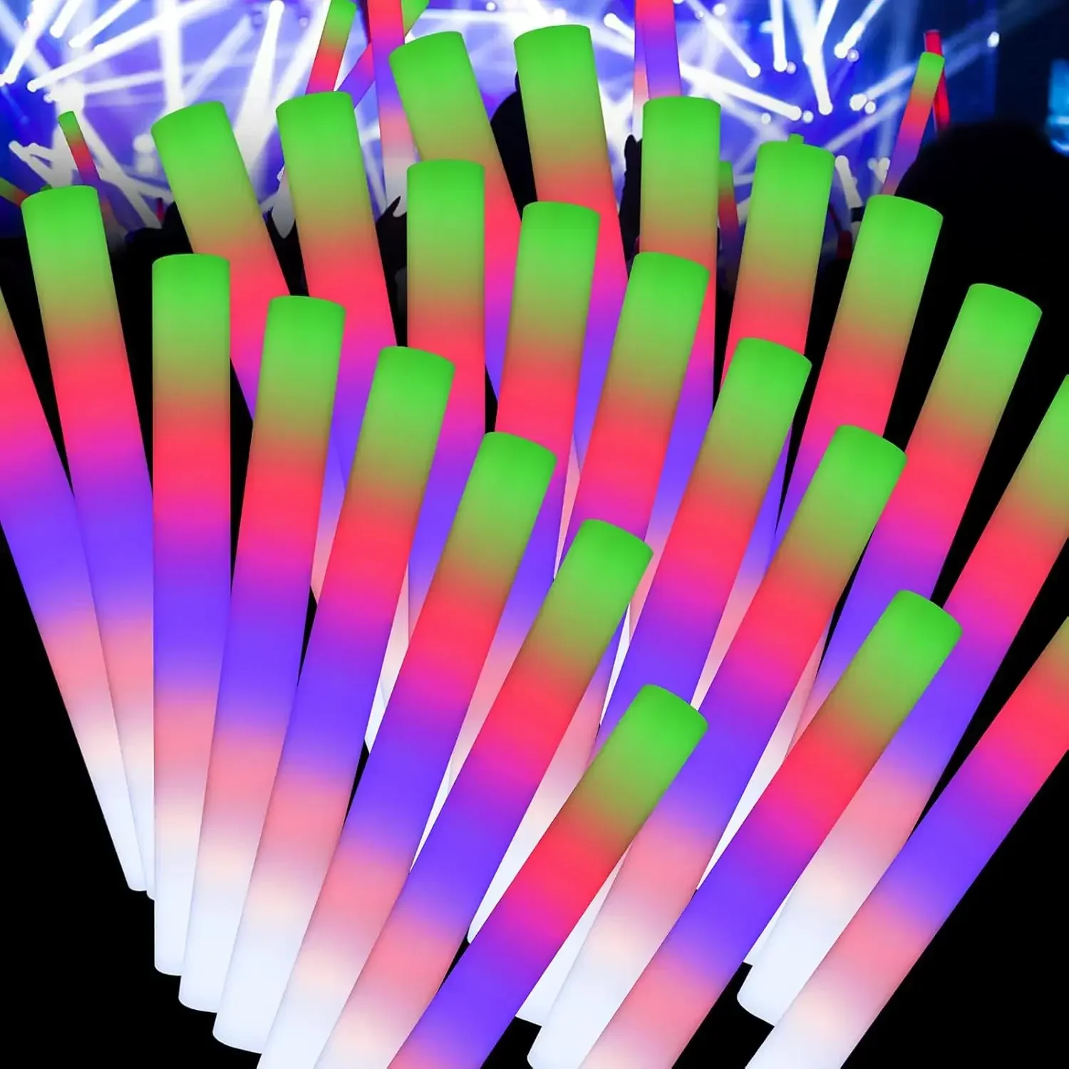 3Z-50PCS Led Foam Glow Sticks  - Flashing Led Foam Sticks Party 评论和价格