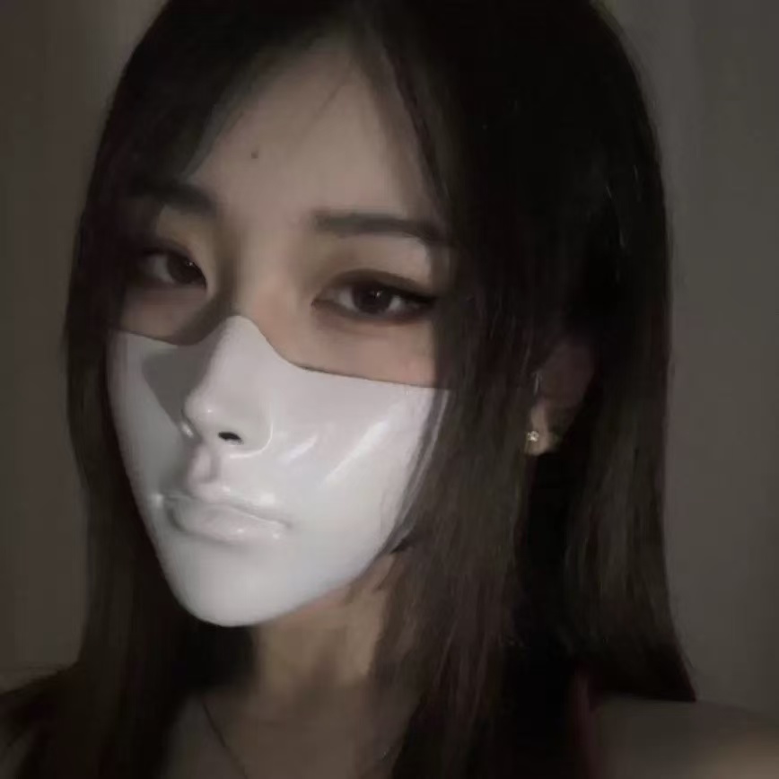 Half Face Human Mask Smooth Fa - Led Purge Mask Halloween 评论和价格
