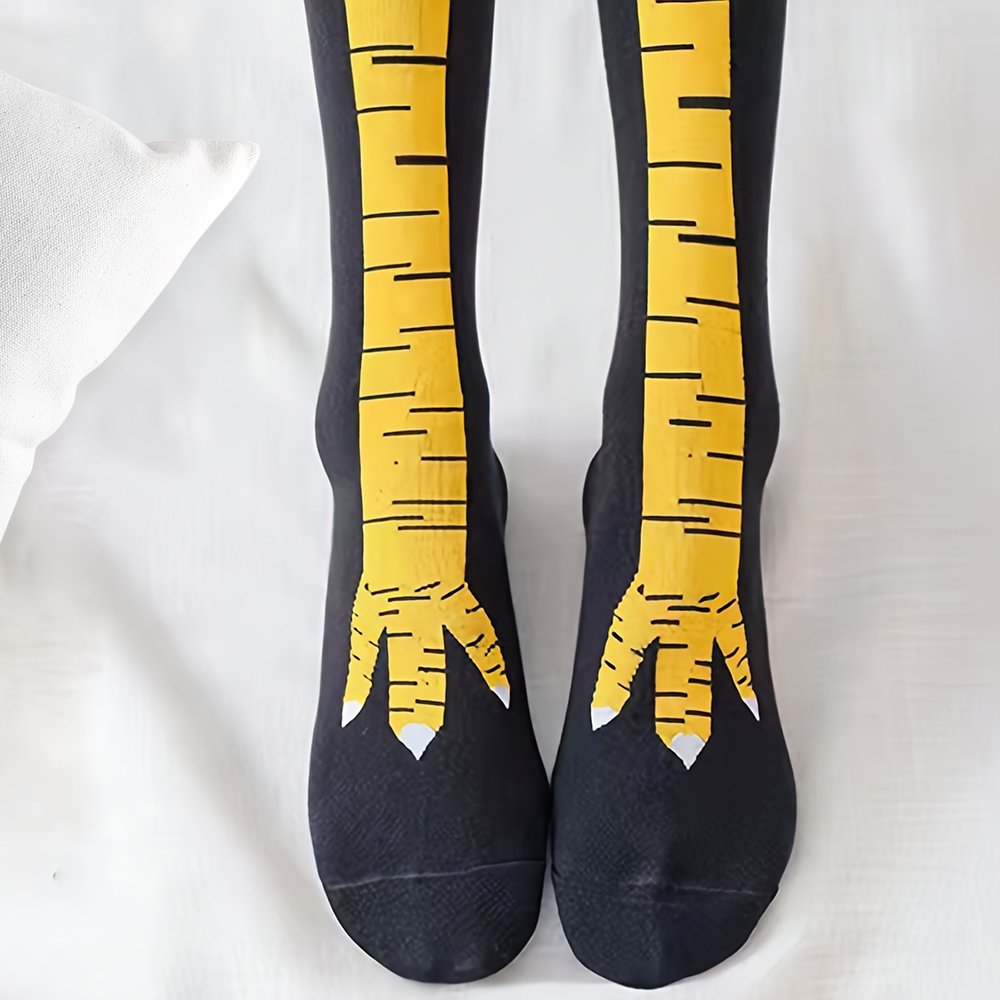 1/2/5/10 Pairs Women Knee High - Funny Chicken Leg Socks 评论和价格
