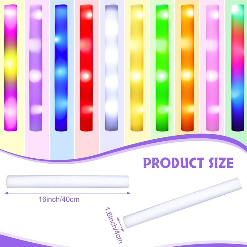 20Pcs Foam Glow Sticks Colorfu - Flashing Led Foam Sticks Party 评论和价格