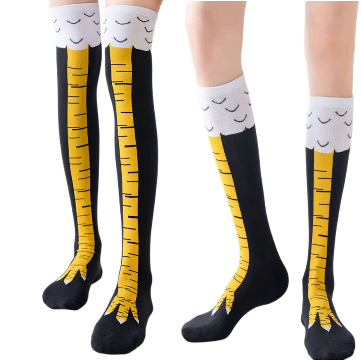 1/2 Pairs Women Knee High Sock - Funny Chicken Leg Socks 评论和价格