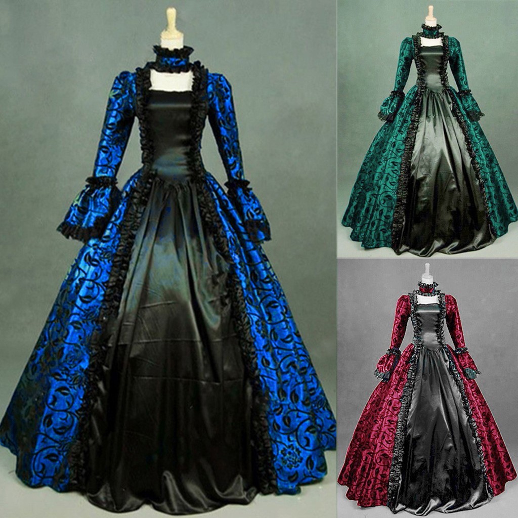 Women Vintage Exquisite Dress  - Medieval Renaissance Dress Women 评论和价格