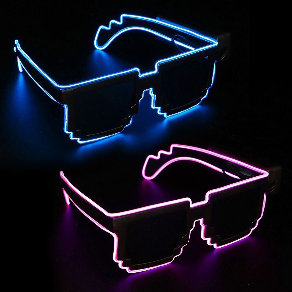 Novel Mosaic LED Glasses Wirel - Glow In The Dark Party Glasses 评论和价格
