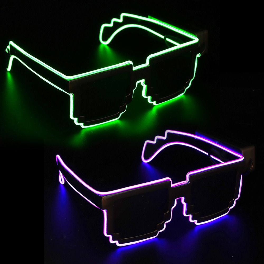 Novel Mosaic LED Glasses Wirel - Glow In The Dark Party Glasses 评论和价格