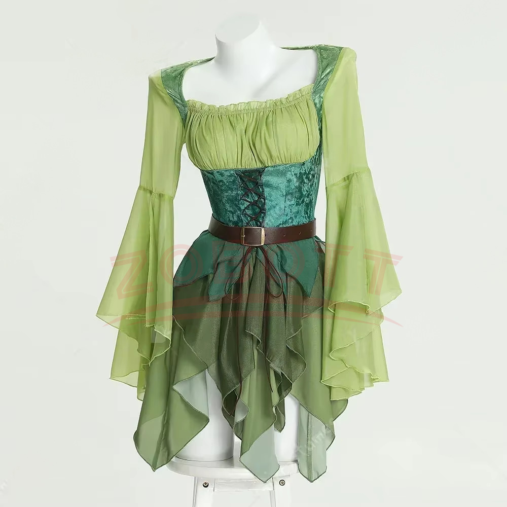 Women's Elf Medieval Green Fai - Medieval Renaissance Dress Women 评论和价格