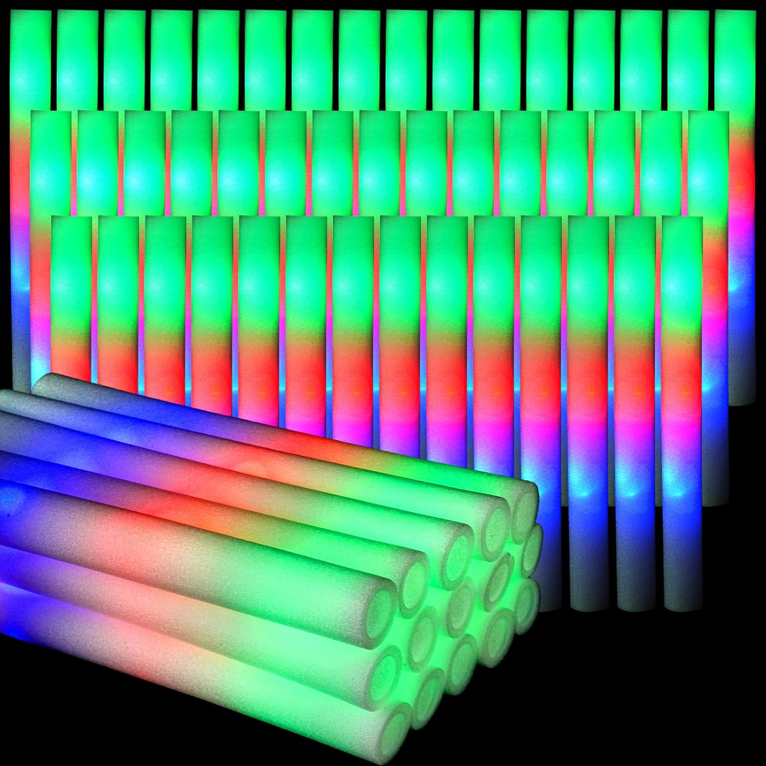102Pcs LED Foam Sticks Cheer T - Flashing Led Foam Sticks Party 评论和价格