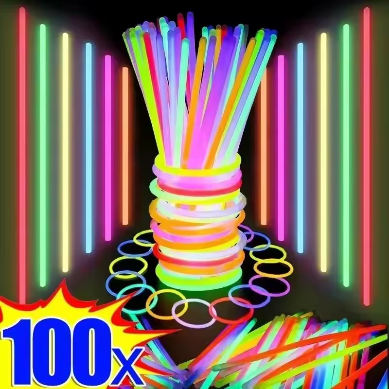 50/100Pcs Fluorescence Sticks  - Glow In The Dark Party Glasses 评论和价格