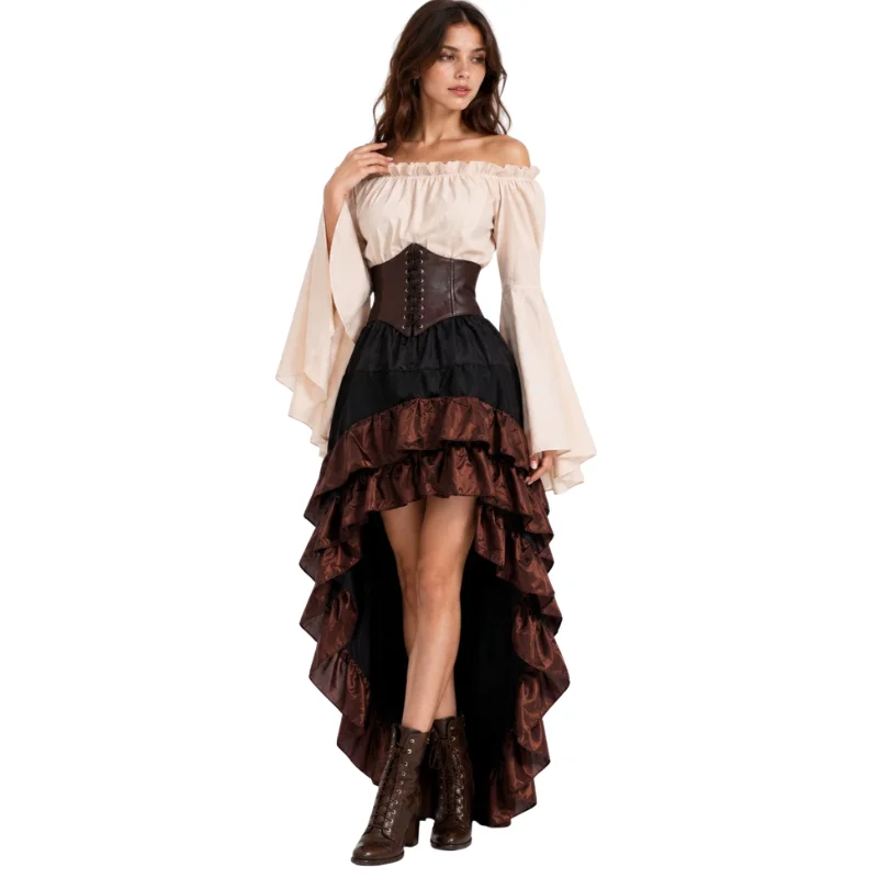 Halloween Medieval Retro Pirat - Medieval Renaissance Dress Women 评论和价格