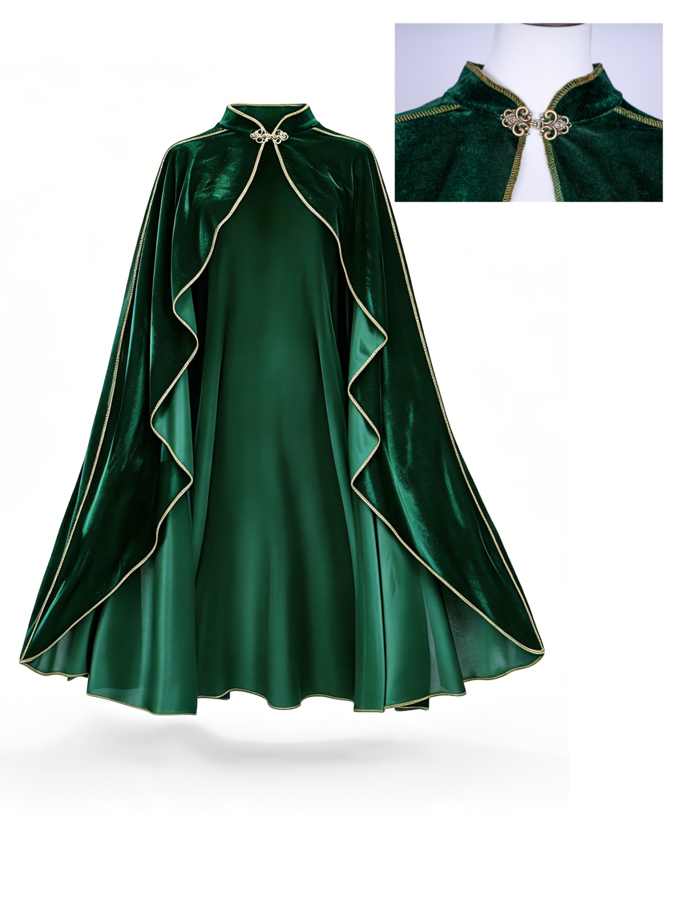 Women Vintage Green Velvet Cap - Medieval Renaissance Dress Women 评论和价格