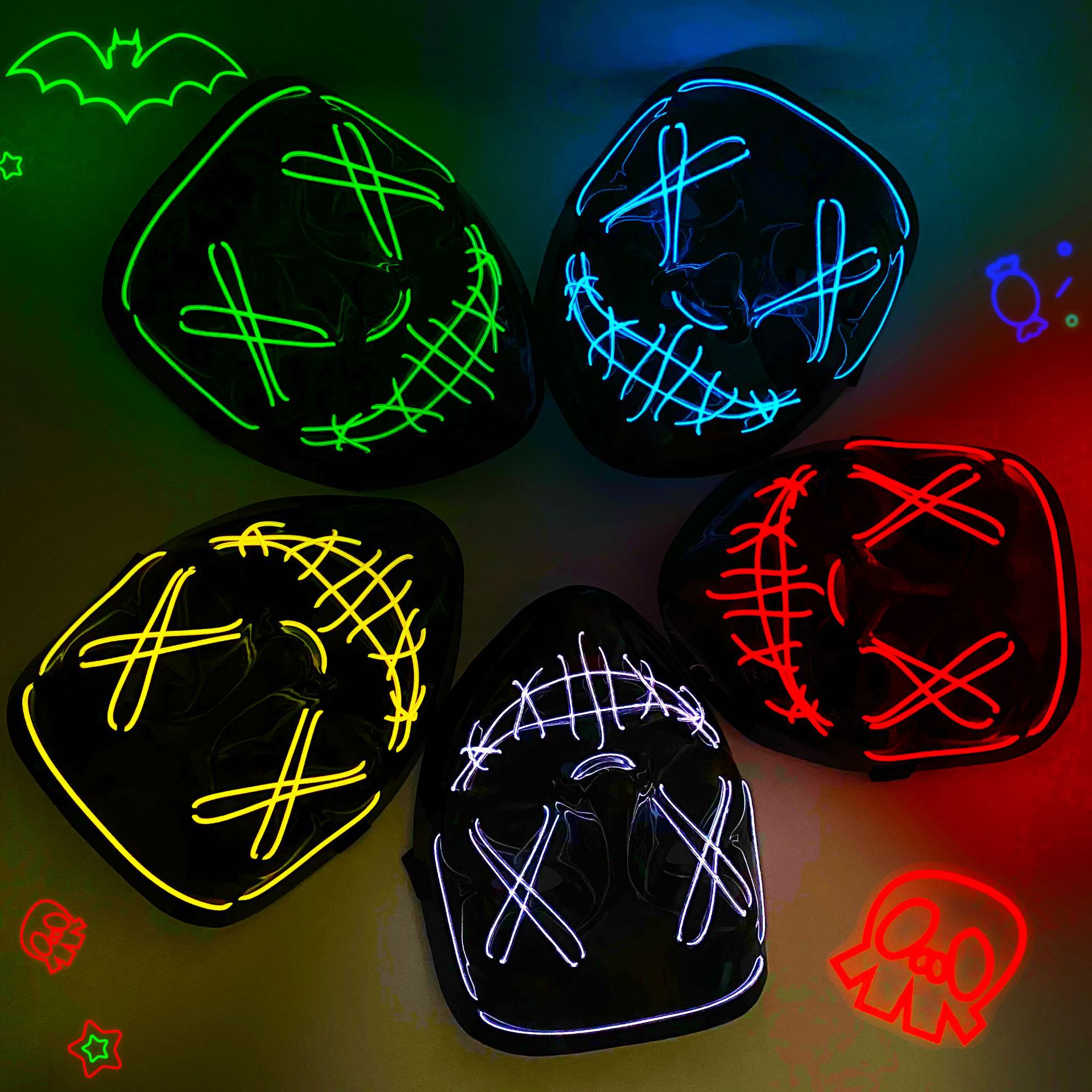 Led Mask Halloween Carnival Ch - Led Purge Mask Halloween 评论和价格