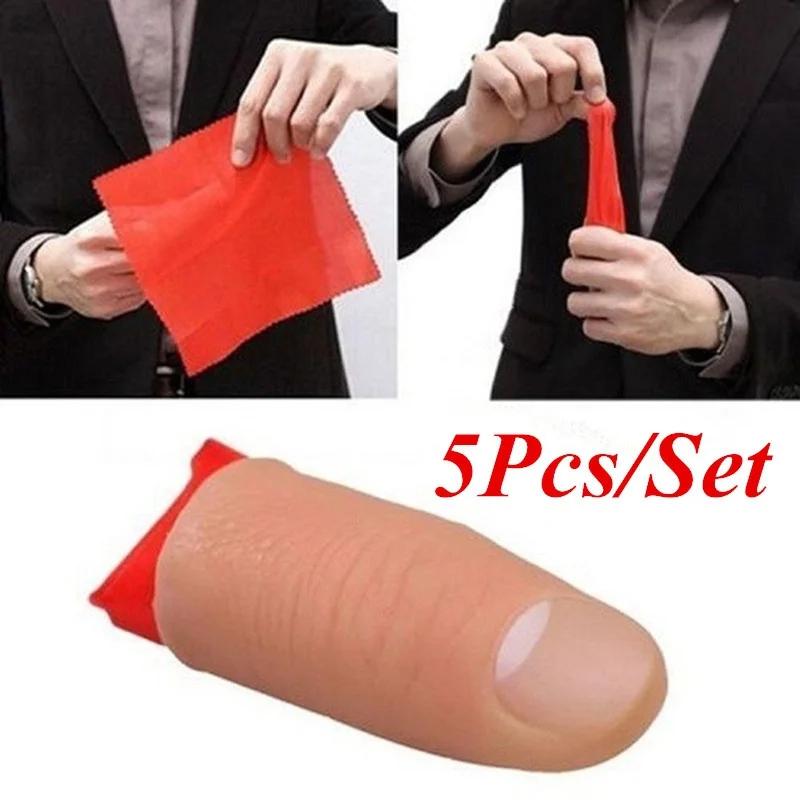 5Pcs/Set Fakes Soft Thumb Tip  - Thumb Tip Magic Trick Set 评论和价格