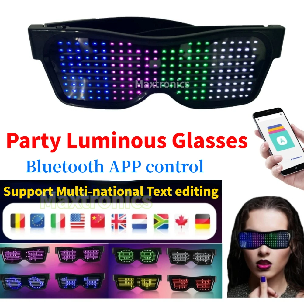 Multilingual LED Glasses Bluet - Glow In The Dark Party Glasses 评论和价格